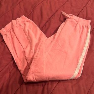 DKNY -XL - Pink Athletic Pants w/ Side Stripe, Elastic Band, Faux Tie Front